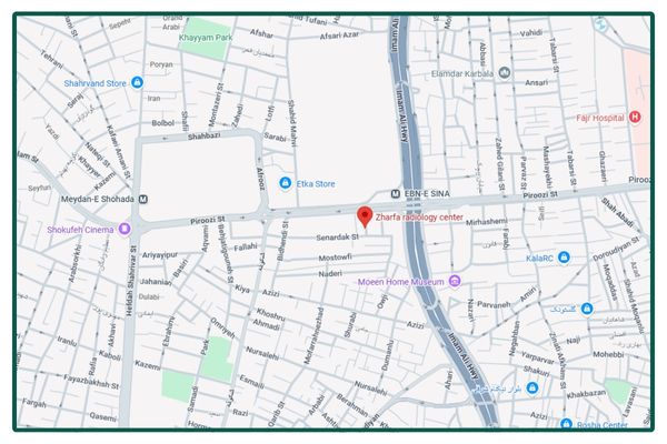 https://www.google.com/maps/place/Zharfa+radiology+center/@35.6895572,51.4509128,16z/data=!4m6!3m5!1s0x3f8e026c3efd5c43:0x461f4abe685577f!8m2!3d35.6896426!4d51.4554489!16s%2Fg%2F11bxjbw9hy?entry=ttu&g_ep=EgoyMDI1MTIwMi4wIKXMDSoASAFQAw%3D%3D https://www.google.com/maps/place/Zharfa+radiology+center/@35.6895572,51.4509128,16z/data=!4m6!3m5!1s0x3f8e026c3efd5c43:0x461f4abe685577f!8m2!3d35.6896426!4d51.4554489!16s%2Fg%2F11bxjbw9hy?entry=ttu&g_ep=EgoyMDI1MTIwMi4wIKXMDSoASAFQAw%3D%3D